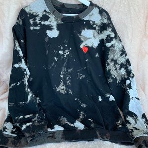 Womens Black/multi Tie-dye Cotton-blend Jumper In Black Multi. Size: L